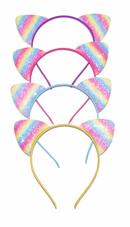 Picture of 7344 / 3448 SPARKLY RAINBOW CAT EARS ON ALICEBAND